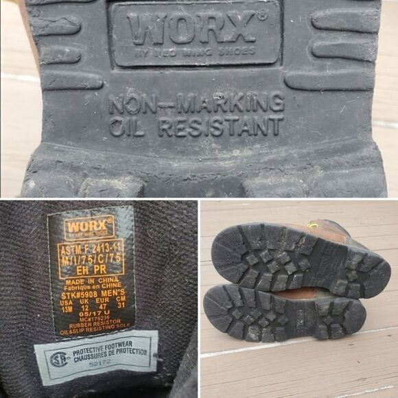 Red Wing Shoes Worx‎ Gravel Men’s 8″ Brown Leather General Utility Work Boots 13 main image 8